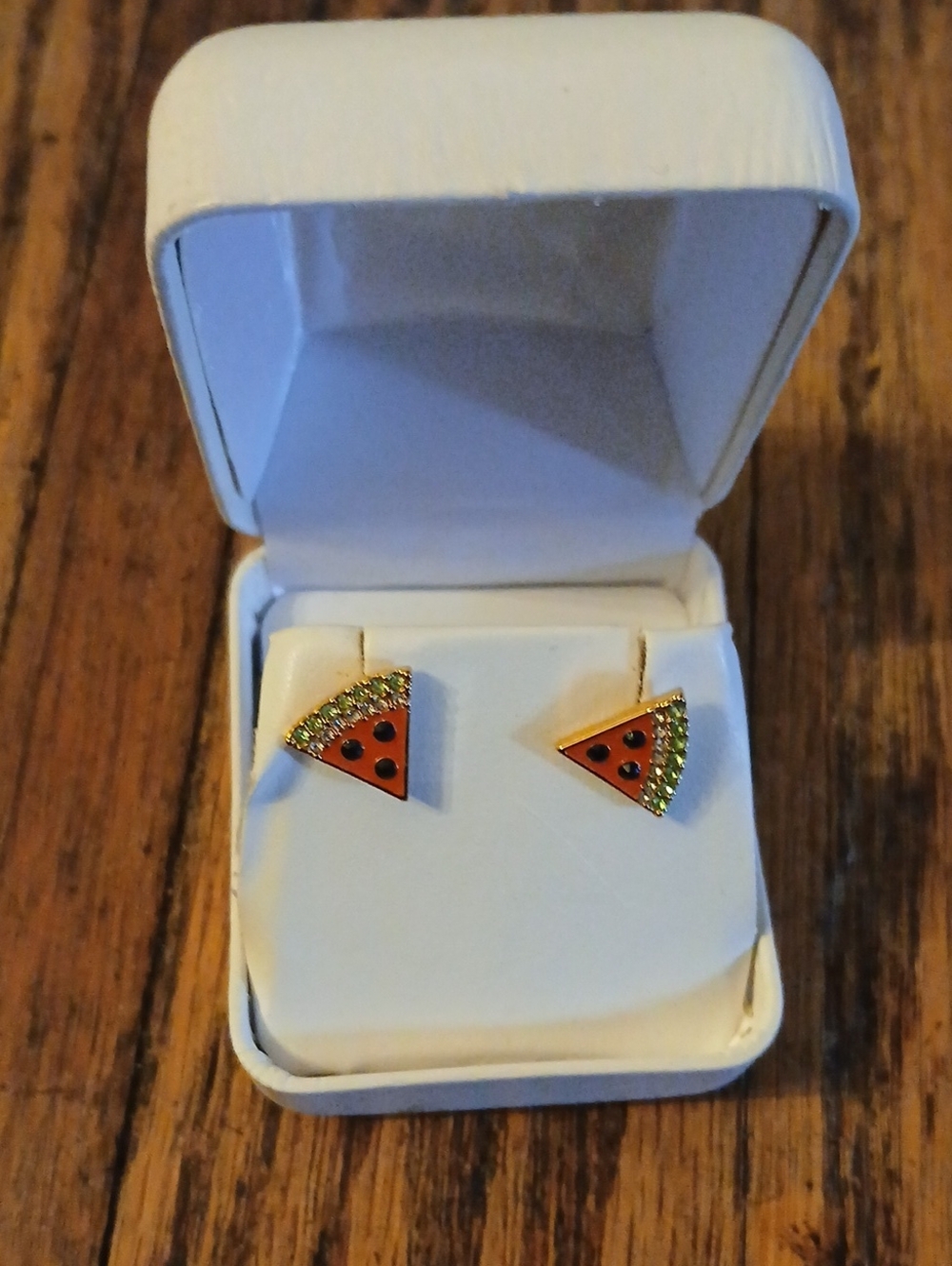 Kate Spade Gold-Tone Orange Watermelon Slice Stud Earrings